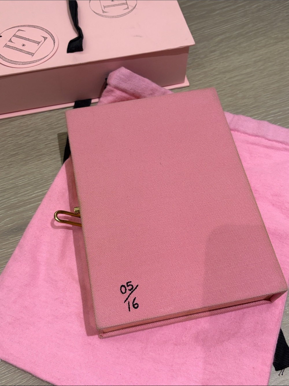 Olympia Le-Tan Danielle Steel Pink 'Dating Game' Book Clutch with heart - Picture 3 of 7